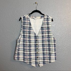 VINTAGE CHEROKEE PLAID WOMENS VEST {Large}